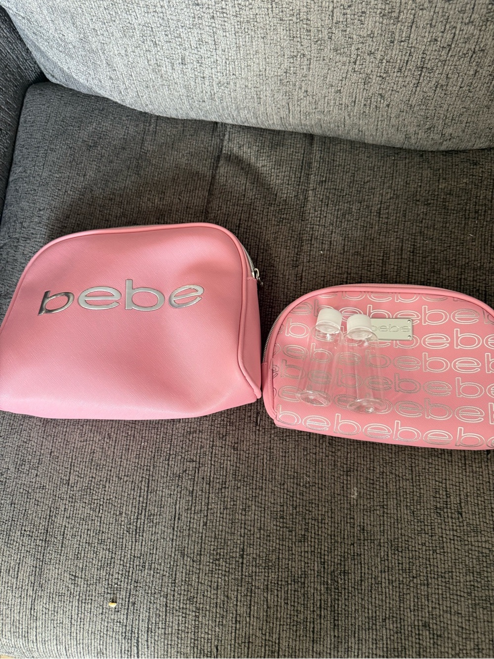 bebe Pink Logo Cosmetic Pouch Duo